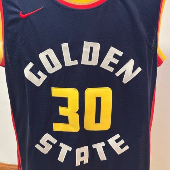 Golden State Warriors Stephen Curry # 30 Jersey Blue/Yellow , Unisex - Picture 10 of 12